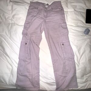 Lilac garage cargo style jean pants